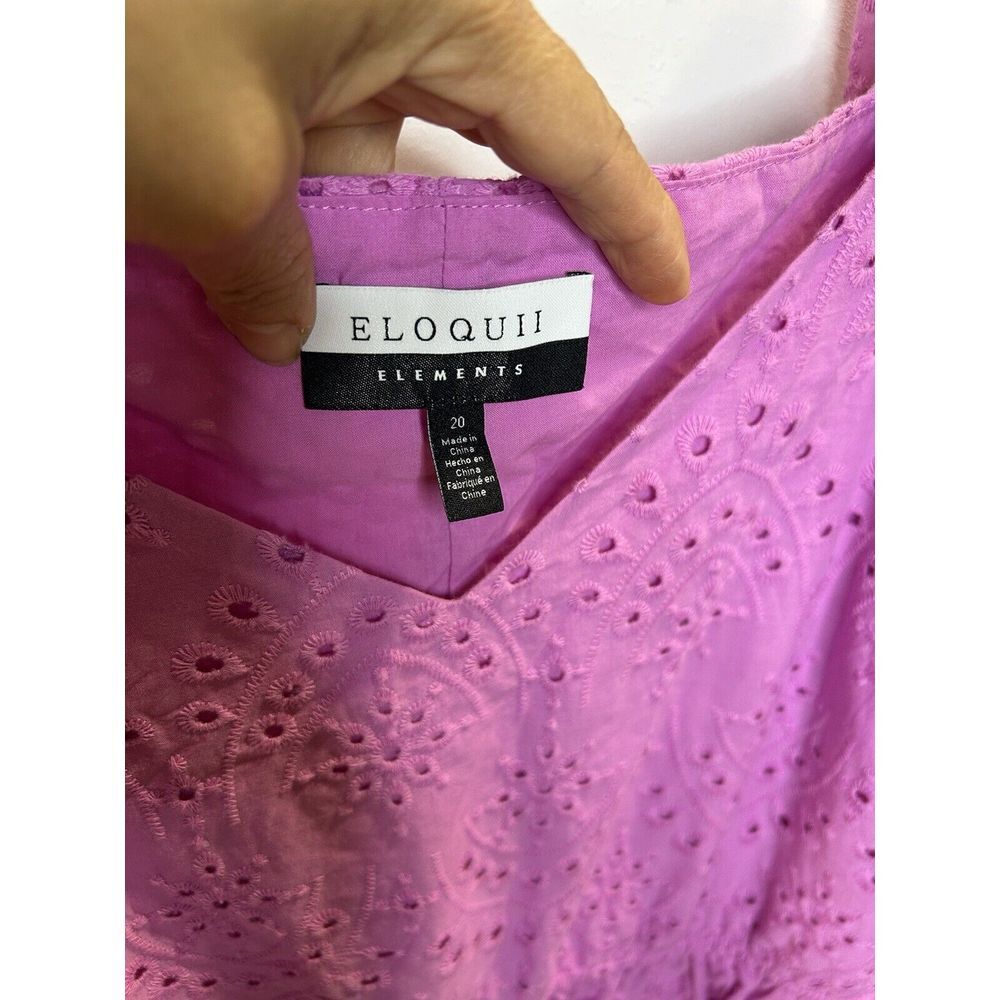 Eloquii Lavender Eyelet Tiered Dress - Picture 2 of 8